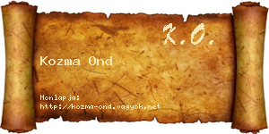Kozma Ond névjegykártya